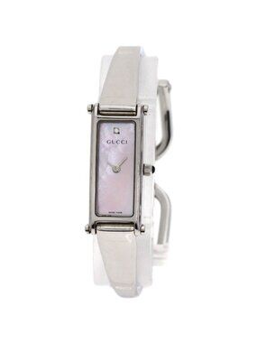 Gucci Square Face Diamond Watch SS